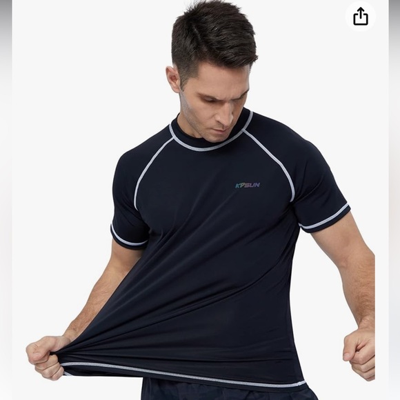 Mens Swim Shirts UPF 50+ Sun Protection Quick Dry SPF - Picture 1 of 2